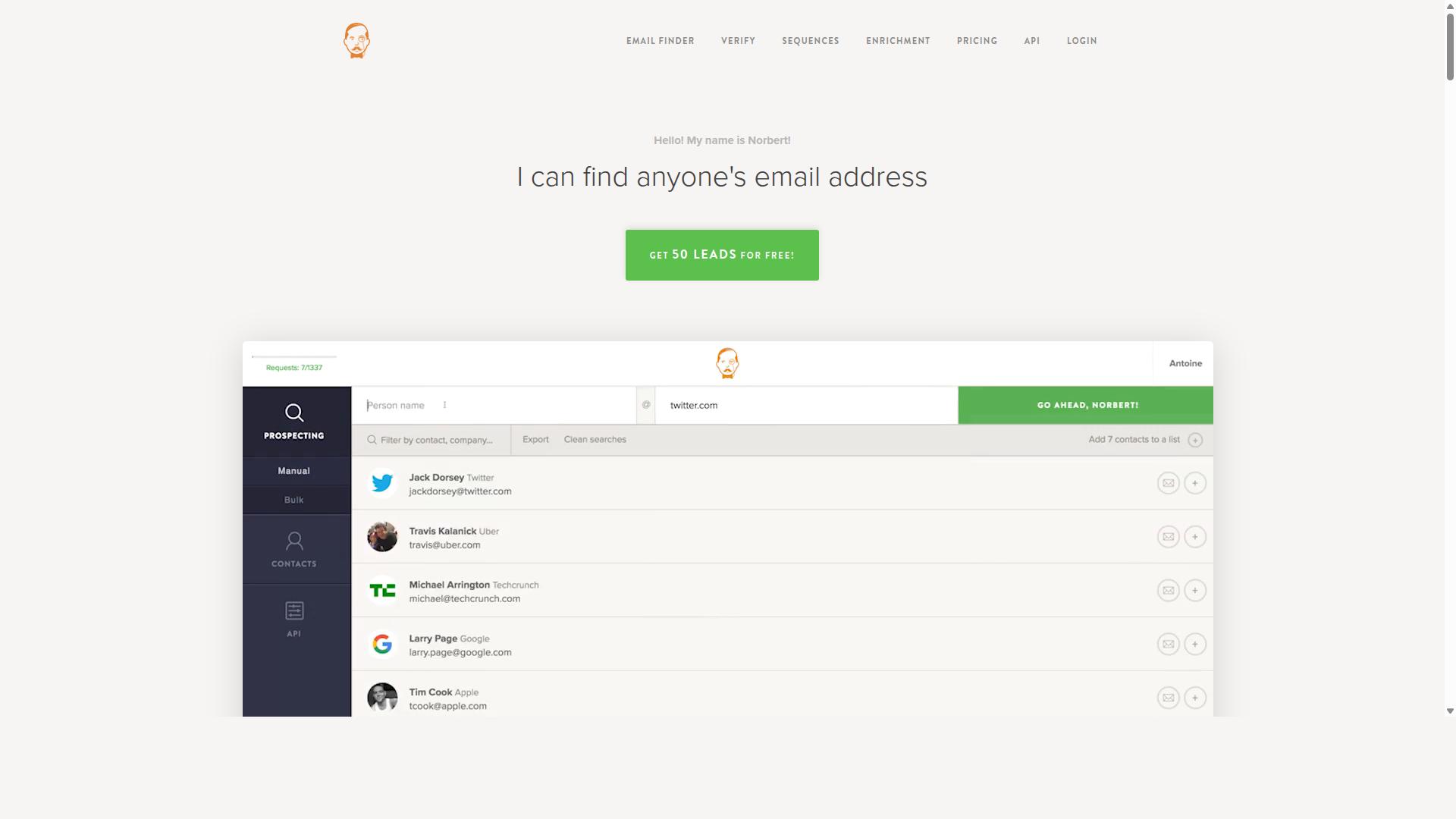 VoilaNorbert website